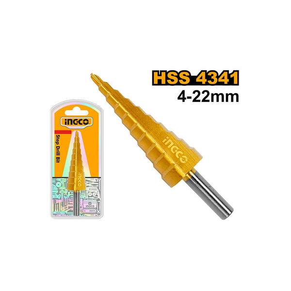 Ingco Step drill bit Size: 4 - 22 mm