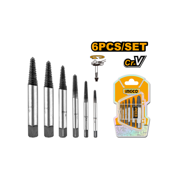 Ingco Pieces screw extractor set Cr-V - ASE106