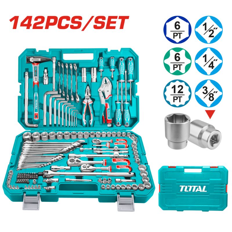 TOTAL 142 PCS TOOL SET
