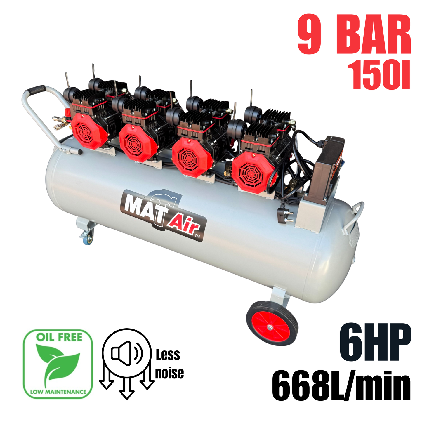 COMPRESSOR MATAIR 150LT OIL LESS SILENT 220V