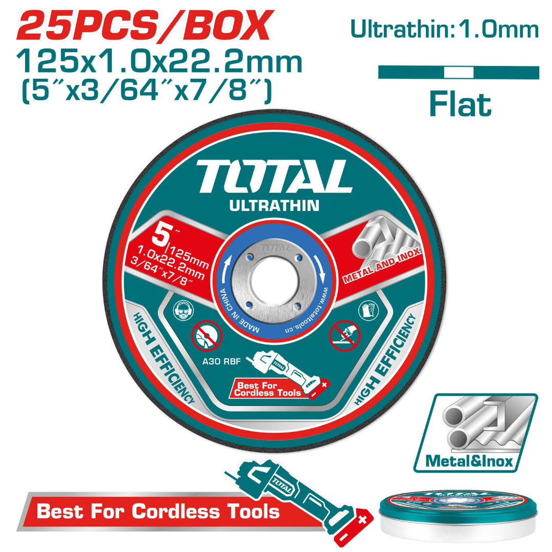 Total 25pc Ultra-thin metal cutting disc set 125mmx1mm - TAC21012525