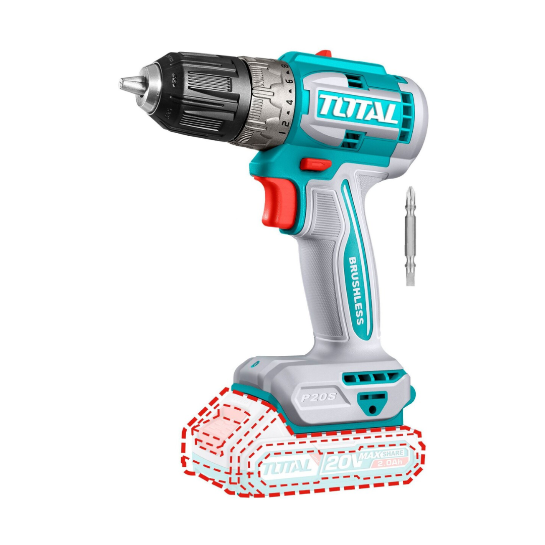 TOTAL 20V DRILL NON IMPACT 52NM 10MM SOLO