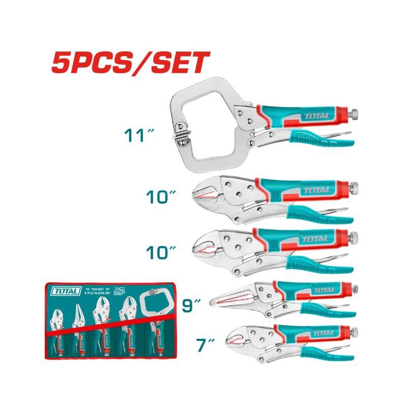 Total Plier Set Locking 5PC