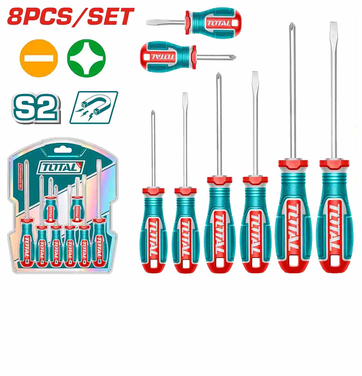 TOTAL 8 PC SCREWDRIVER SET