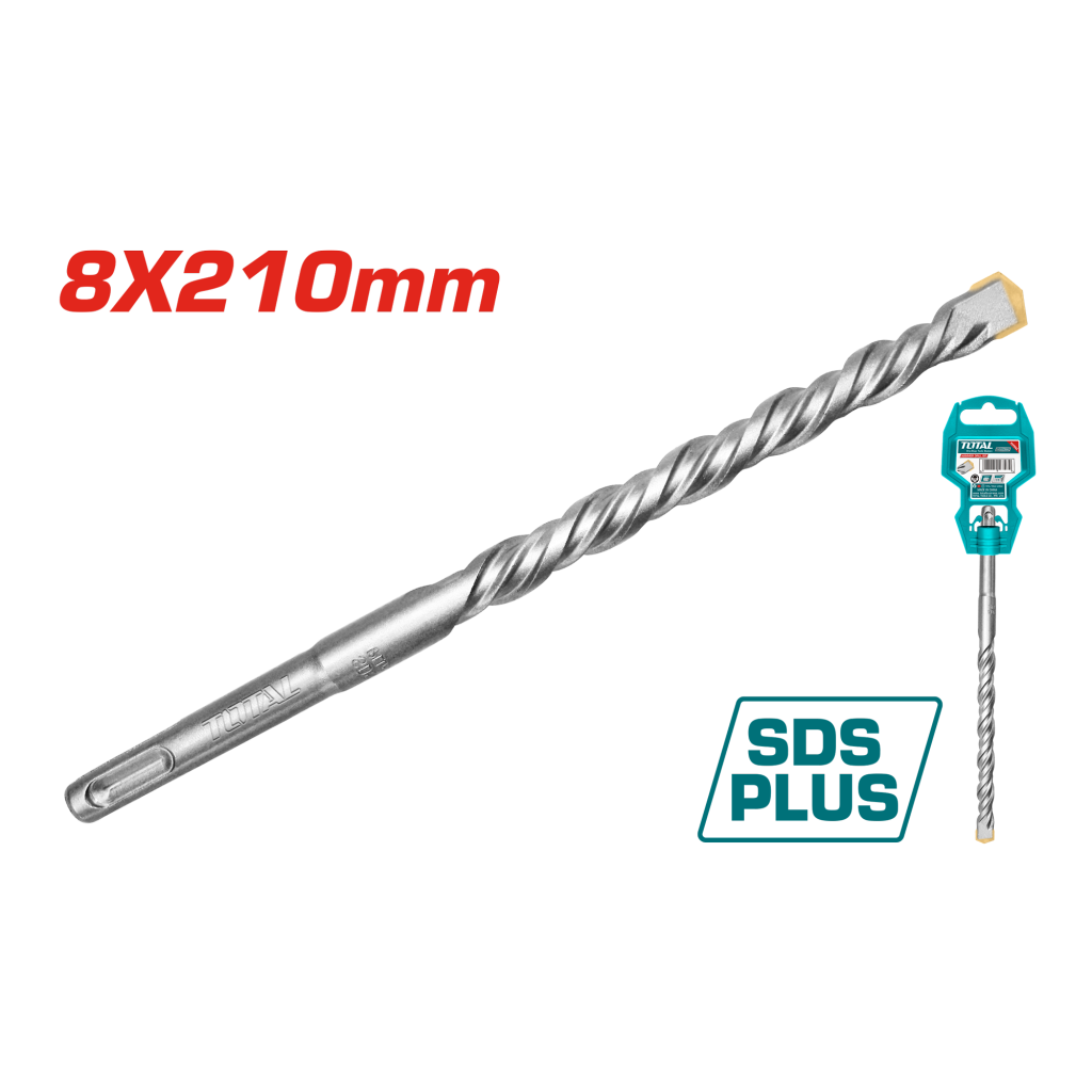 Total SDS Plus Hammer Drill Bit 8 X 210mm