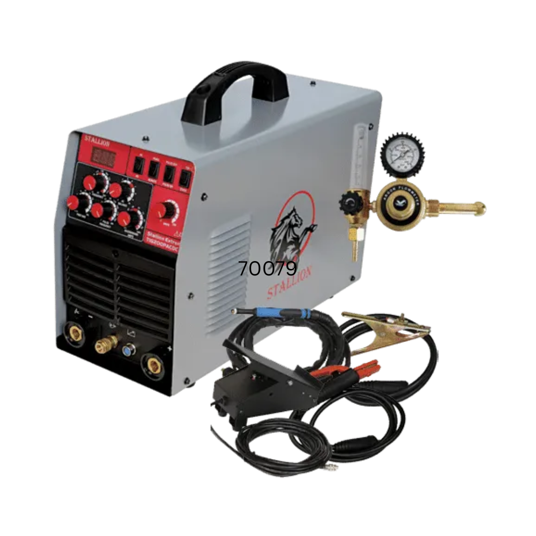 Stallion Welder Inverter 200Amp ACDC (c/w8m tig torch /earth cable)(C)
