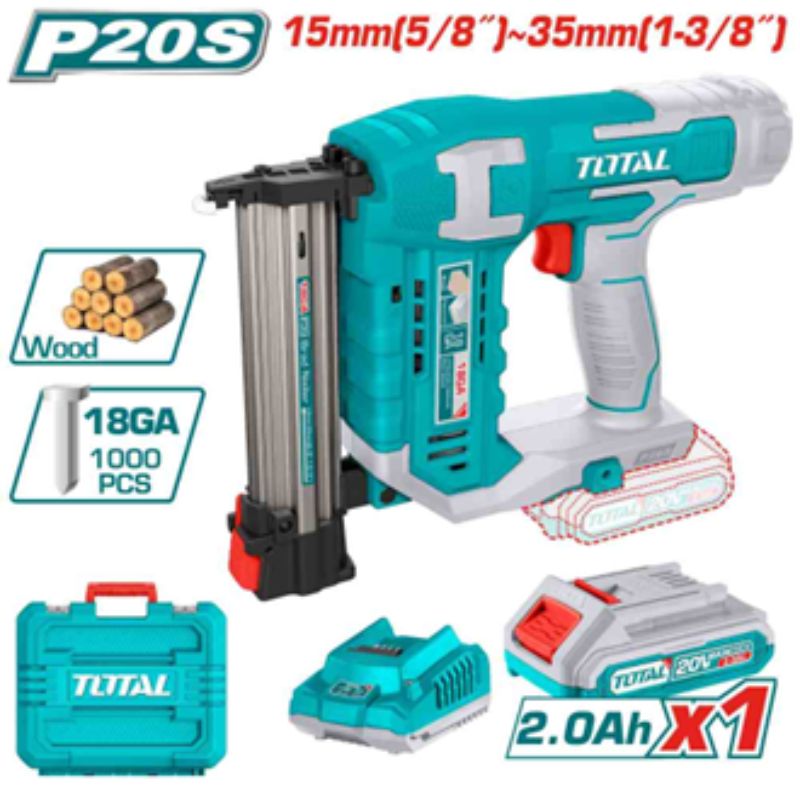 TOTAL 20V Brad Nailer 35mm 1x2AH+Charger (KIT) - TCBNLI3508