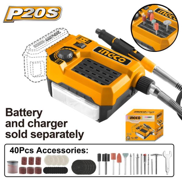 Ingco Lithium-ion mini die grinder (bare)