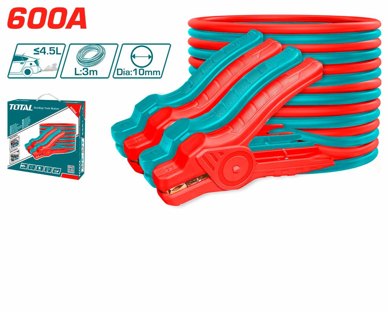 TOTAL BOOSTER CABLES 600AMP X 3M