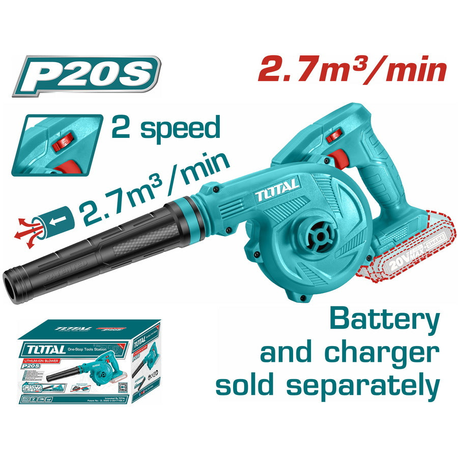 Total Lithium-Ion blower 2.7m³/min DUAL SPEED TABLI20018