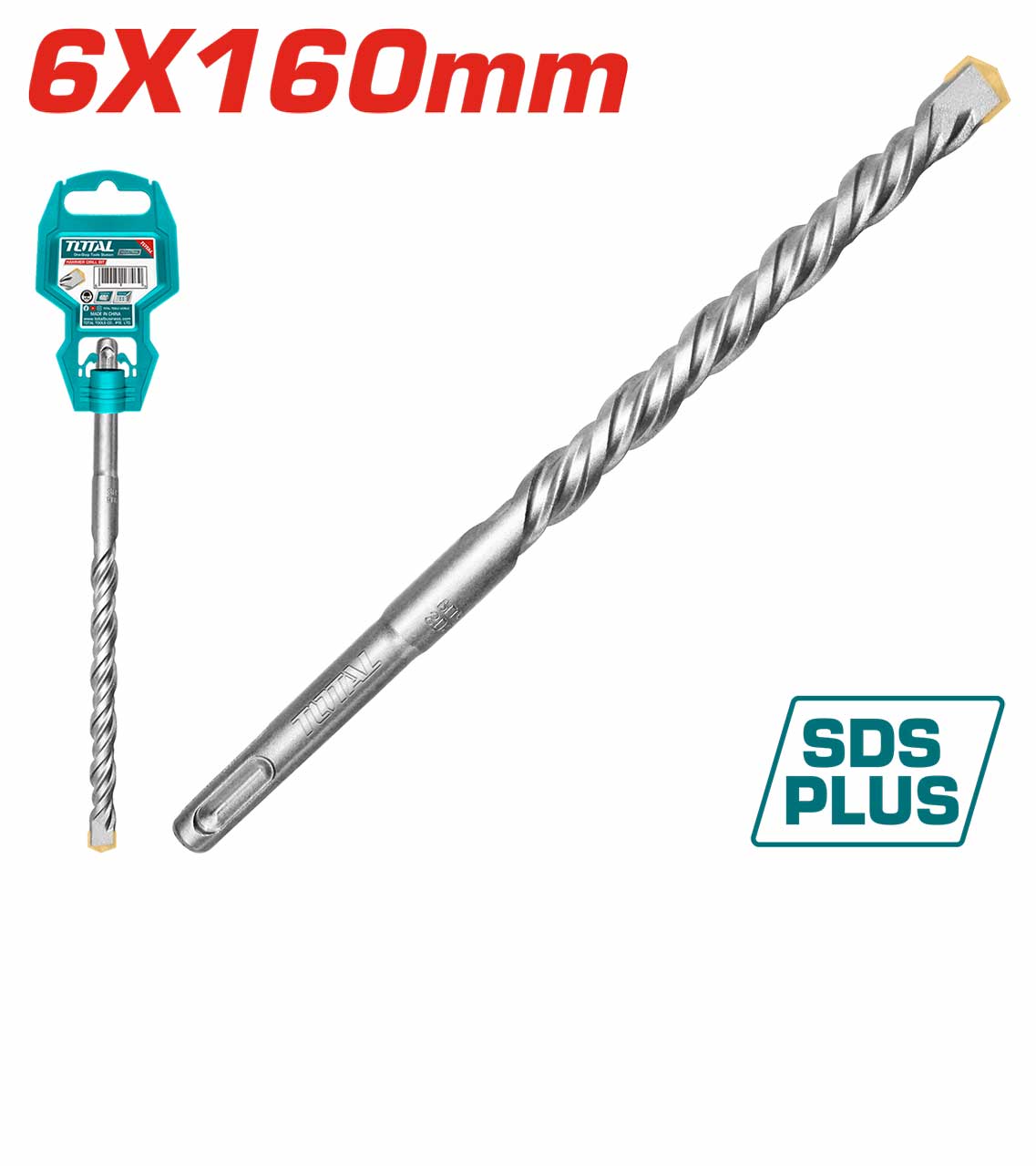 Total SDS Plus Hammer Drill Bit 6 X 160mm