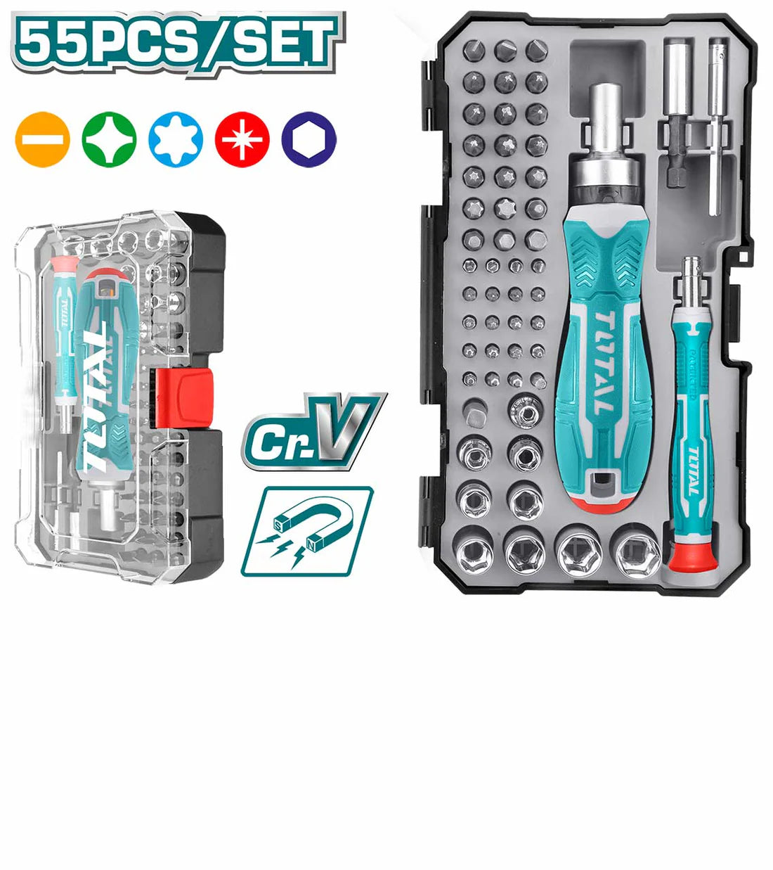 Total Screwdriver Ratchet 55Pc