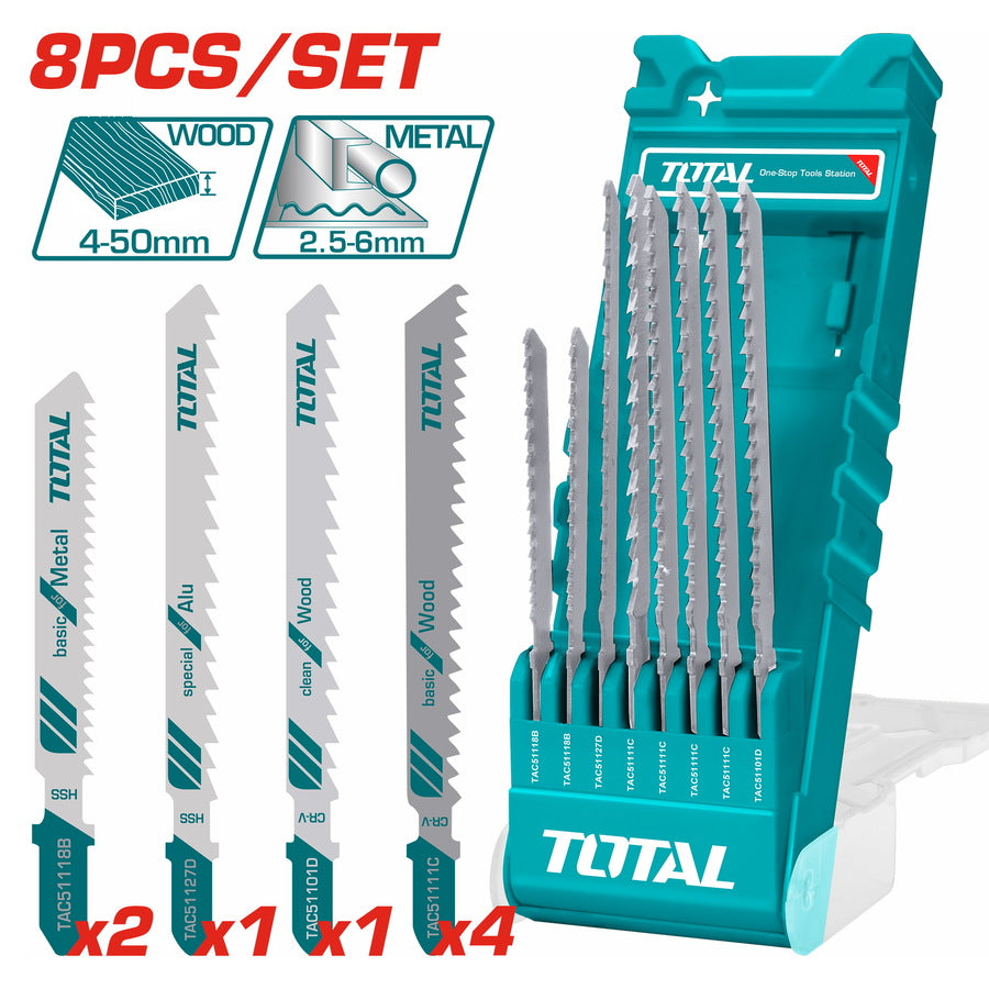 Total 8 Pcs Jig Saw Blades Set