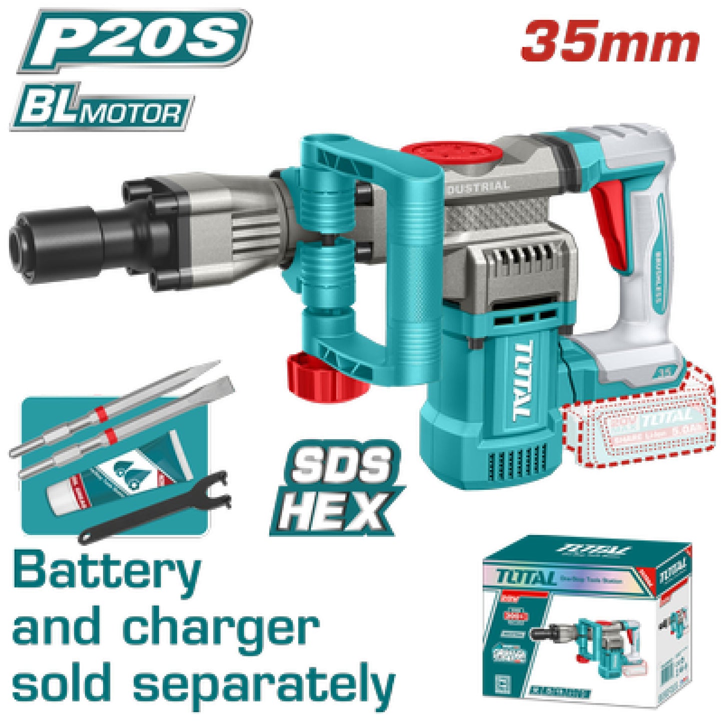 TOTAL 20V Breaker Demolition 16J SOLO – TDBLI20358