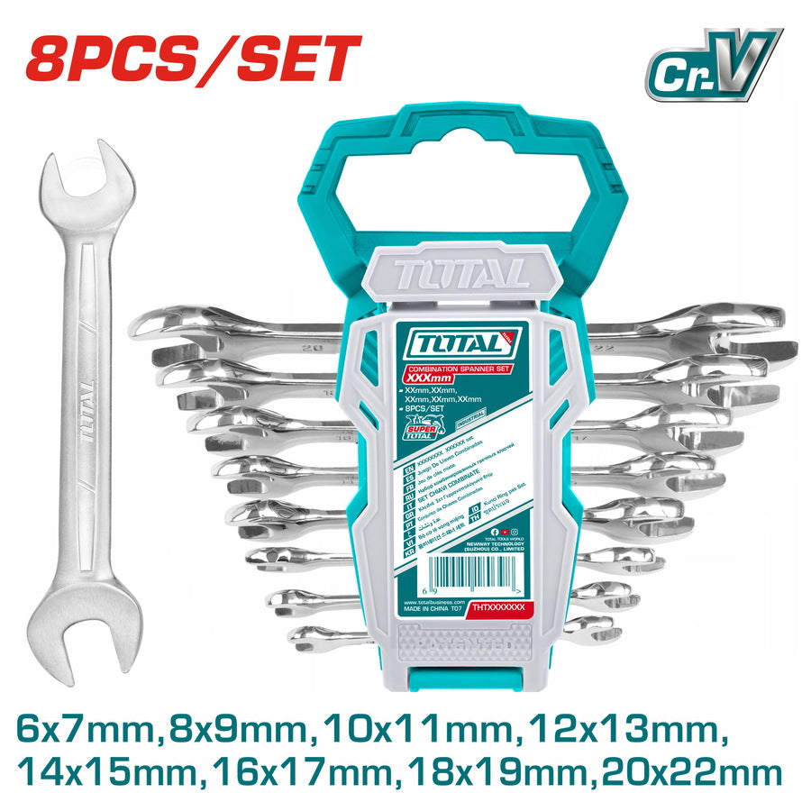 Total Spanner Set Flat 8PC 6-22mm