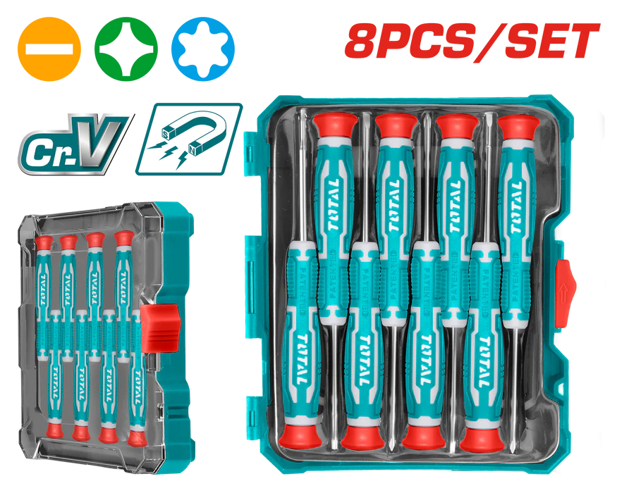 Total 8 Pcs precision screwdriver set