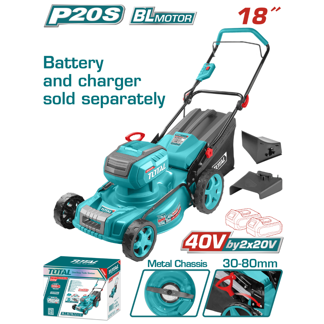 TOTAL 20V/40V Lawn Mower 18″ SOLO – TLMLI20185