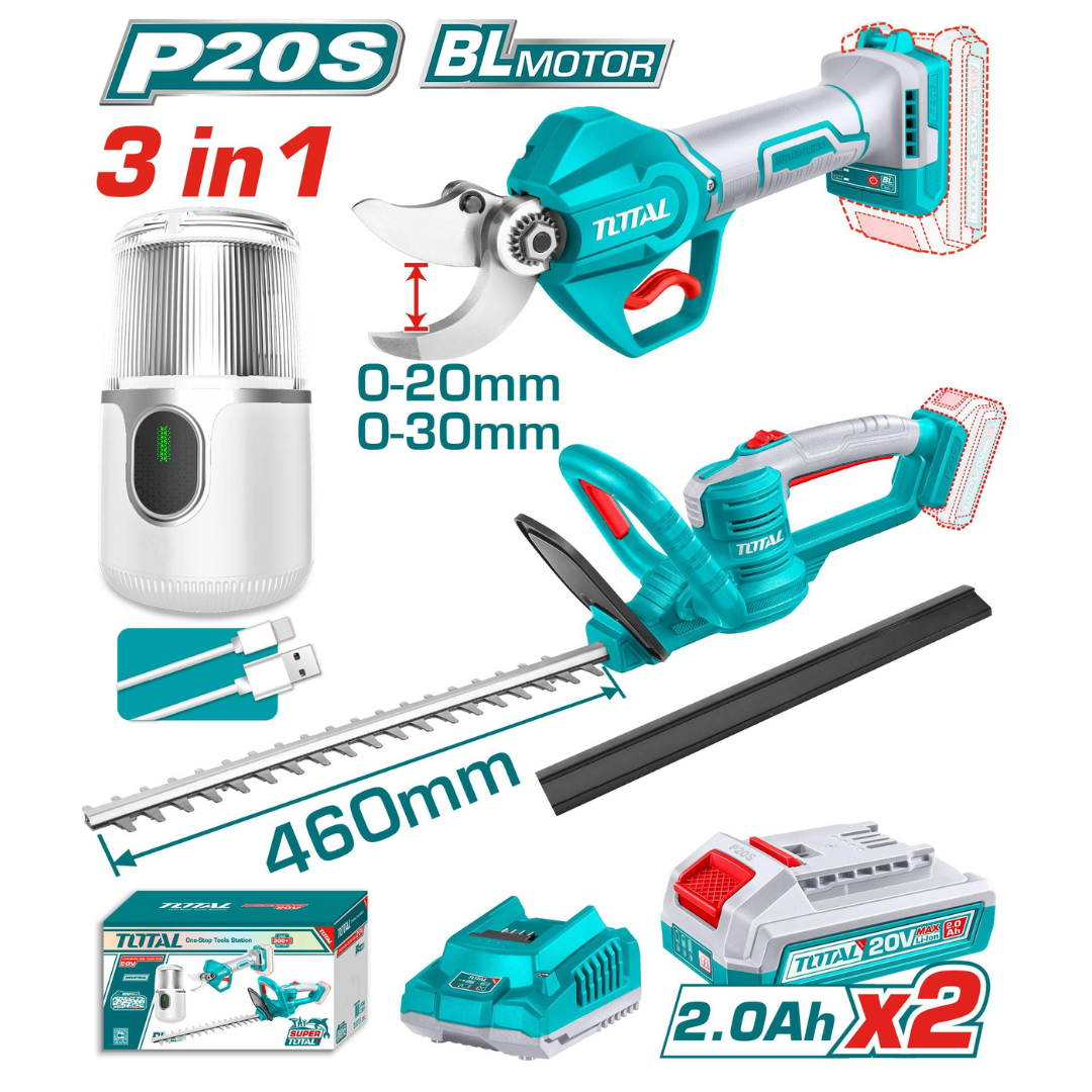 TOTAL 20V COMBO 3PC Shear+H/Trim+Coffee/GR+2AH- TOSLI240688-PROMO (SP)
