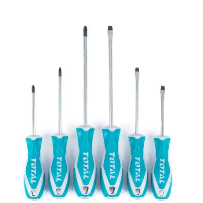 TOTAL 6PCE SCREWDRIVER SET Cr-V MATERIAL