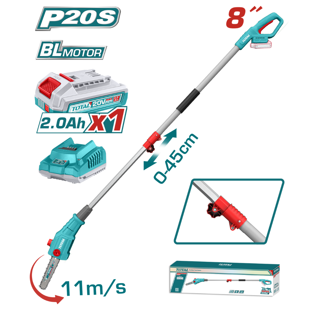 TOTAL 20V Pole Saw 1X2AH+Charger (KIT) – TPSLI20281