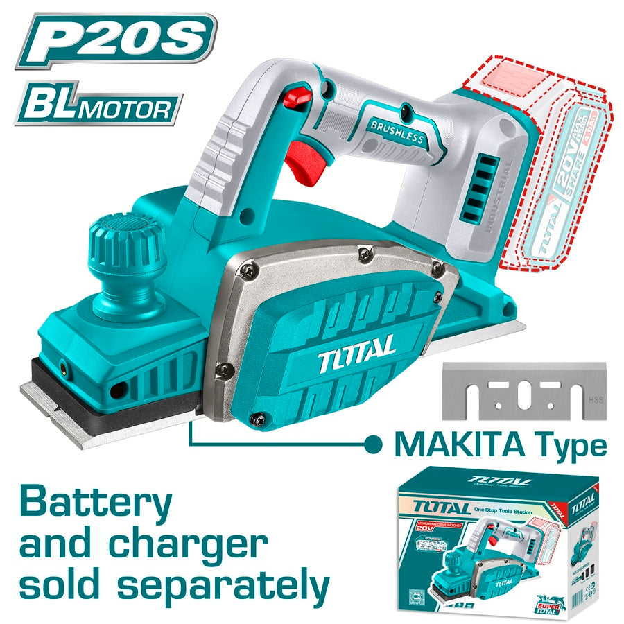 TOTAL 20V Planer 82x2mm - SOLO - TRLI20401
