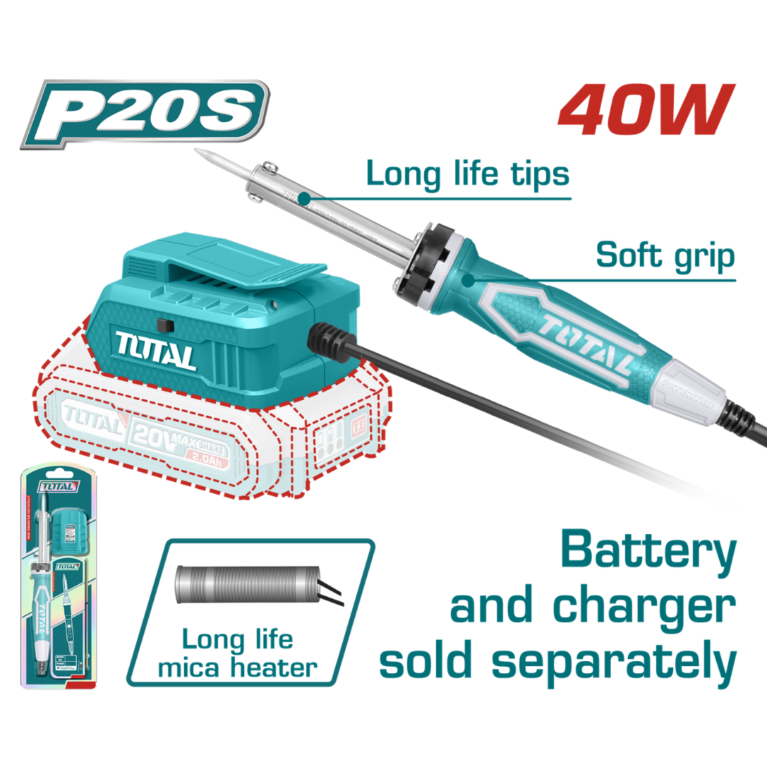 TOTAL 20V Soldering Iron 40W – TSILI2001