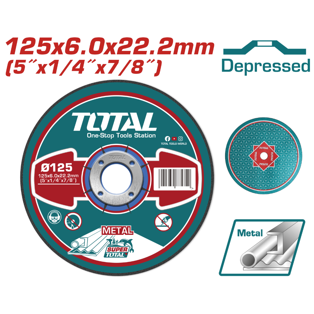 Total Abrasive Steel Grinding Disc 125×6.0mm 5PC – TAC2231251
