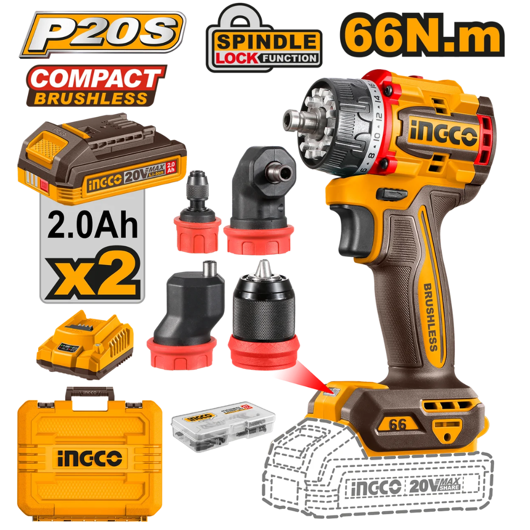 Ingco P20S 66N.m MULTI-HEAD DRILL DRIVER - CDLI206686
