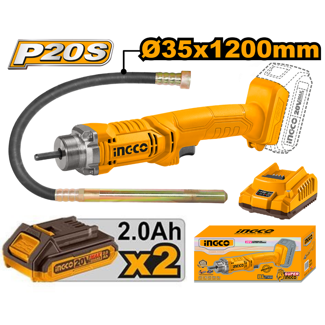 Ingco Cordless concrete vibrator 20V KIT - CCVLI2023013