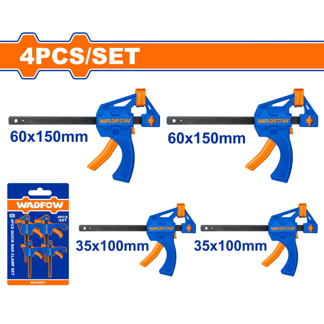 Wadfow 4 Piece quick bar clamp Set