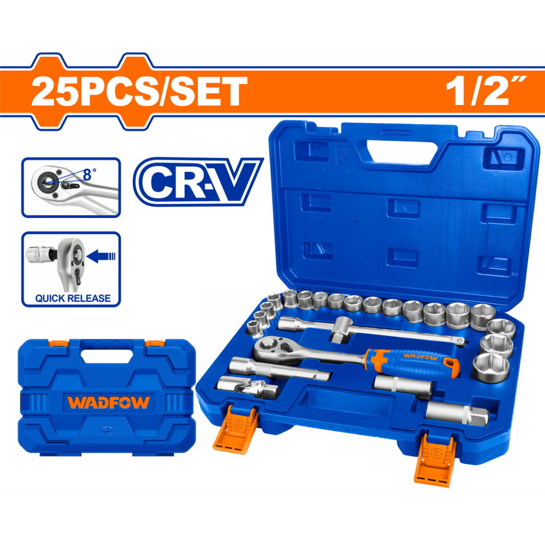 Wadfow 25 Piece 1/2" socket set