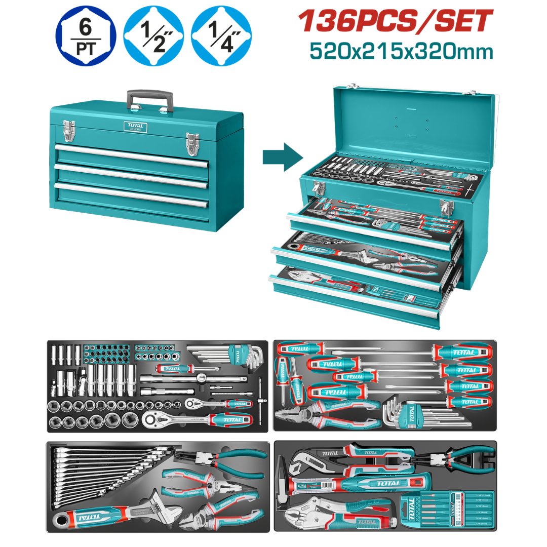 Total Toolbox / Chest Set 136PC – THTCS351367