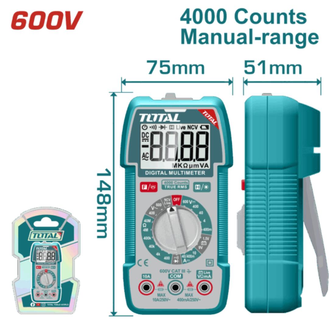 Total Elect Multimeter Digital 4000C/600V – TMT536002