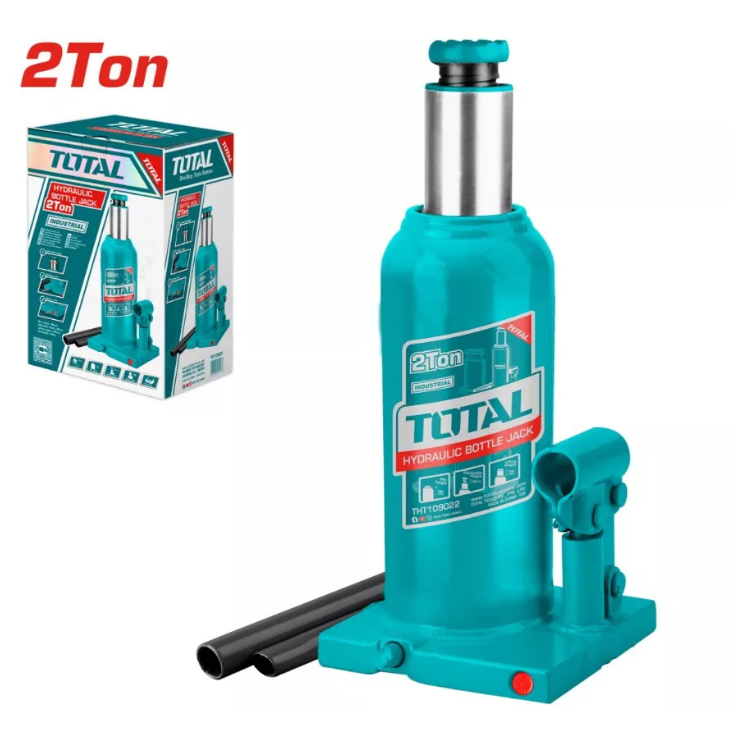 TOTAL 2 TON BOTTLE JACK WITH SAFETY VALVE