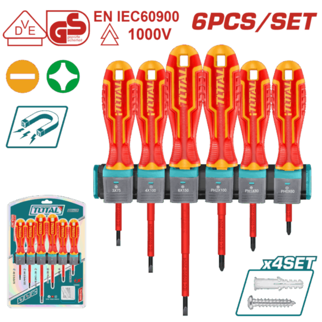 6 PCS INSULATED SCREWDRIVER SET TOTAL