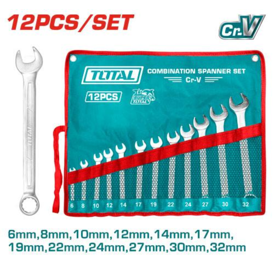 Total Spanner Set 6-32mm 12Pc