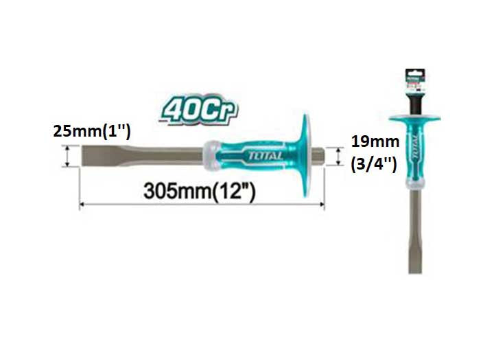 TOTAL 25MM COLD CHISEL WITH HAND PROTECTOR