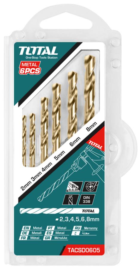 TOTAL 6PC HSS DRILL BIT SET - TACSD0605