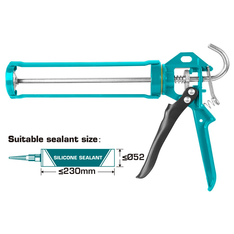 TOTAL 9" SKELETON CAULKING GUN WITH ROTARY