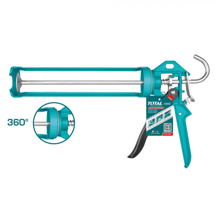 TOTAL 9" SKELETON CAULKING GUN WITH ROTARY