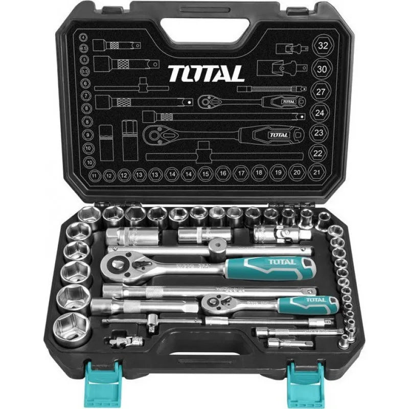TOTAL 44PCS 1/4"+1/2" SOCKET SET
