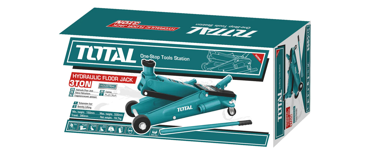 TOTAL 3T TROLLEY JACK MIN 145MM X MAX 500MM