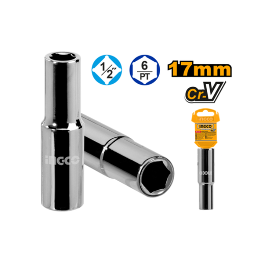 Ingco Deep Hex Socket1/2" Deep 17 mm