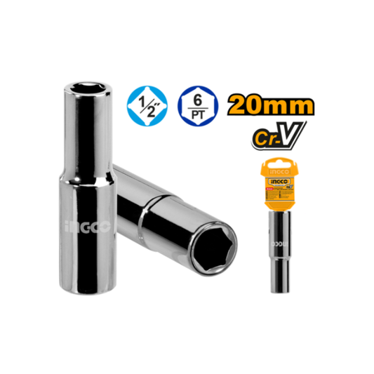 Ingco Deep Hex Socket1/2" Deep 20 mm
