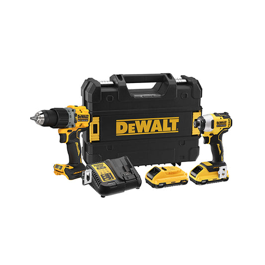 Dewalt 18V Brushless Li-ion Impact Drill 90Nm & Impact Driver 190Nm with 2 x 3Ah Batteries Kit
