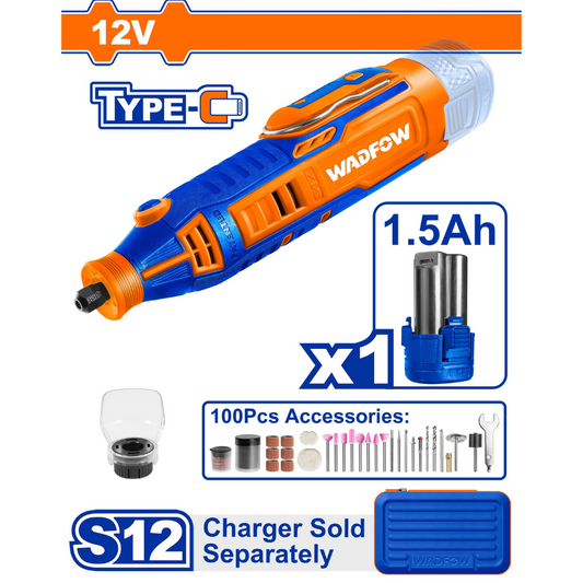 Wadfow Lithium-Ion cordless grinder 12V kit