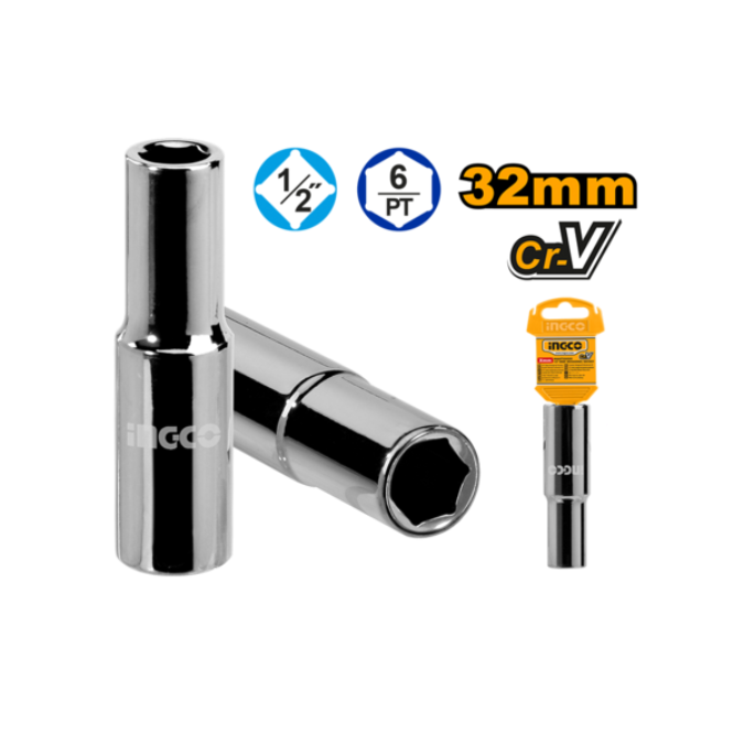 Ingco Deep Hex Socket1/2" Deep 32 mm