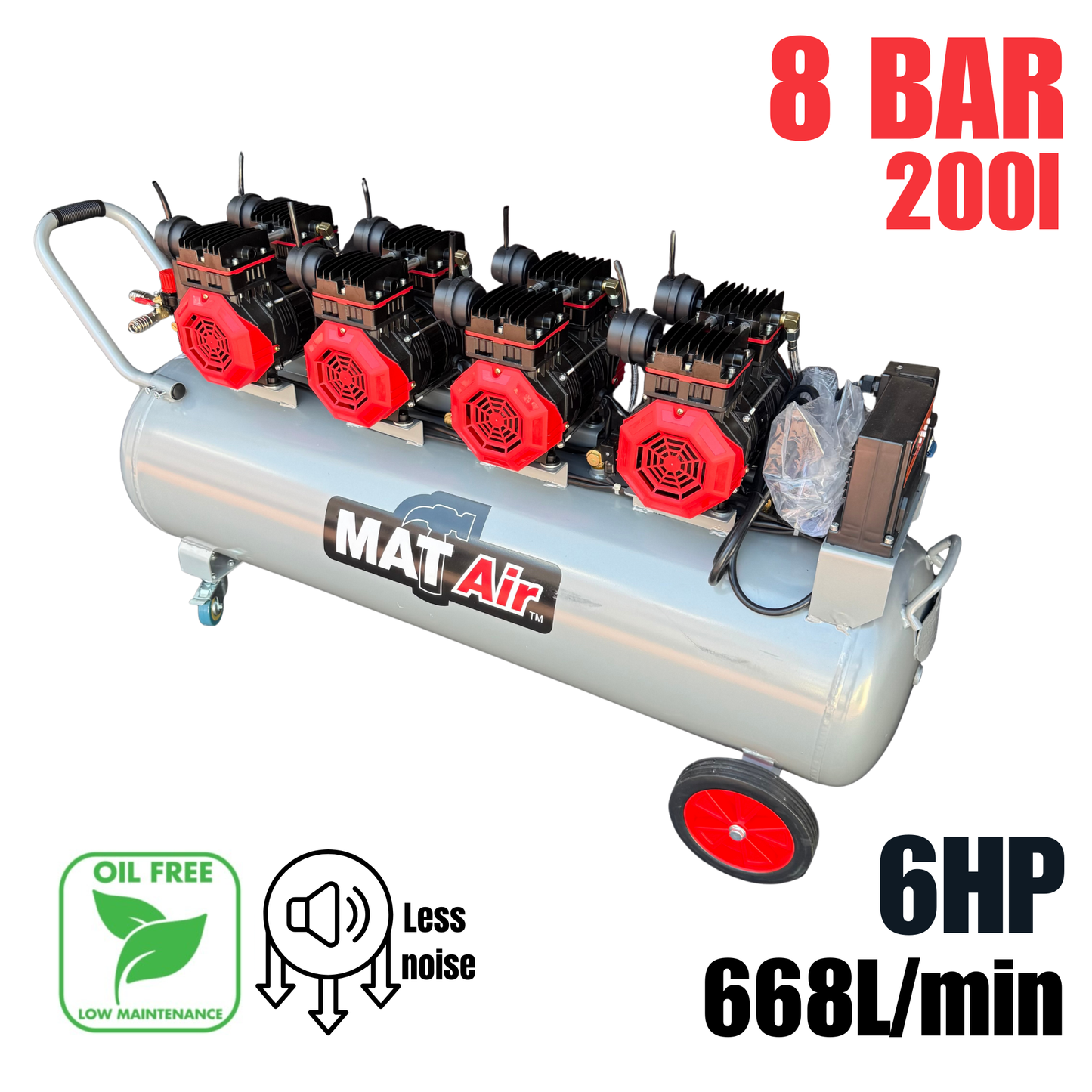 COMPRESSOR MATAIR 200LT 6 HP OIL LESS