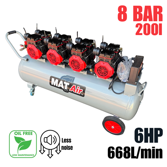 COMPRESSOR MATAIR 200LT 6 HP OIL LESS