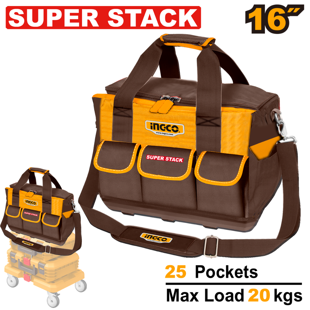 Ingco Super Stack Tool Bag 16" 25 Pocket - HTBG12